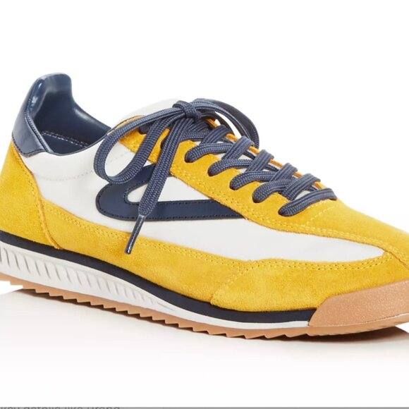 Tretorn Women's Rawlins Leather & Suede Sneakers In Lemon/ice/night 8 NEW w/box - Picture 2 of 5